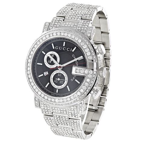 brown diamond gucci watch|men's diamond gucci watch diamonds.